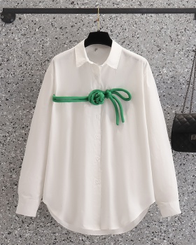 Spring art white tops slim large yard retro shirt for women
