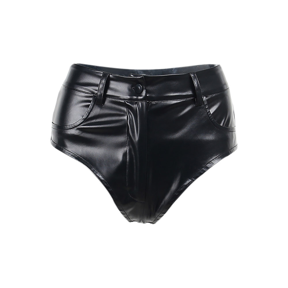 Sexy leather pants European style shorts for women