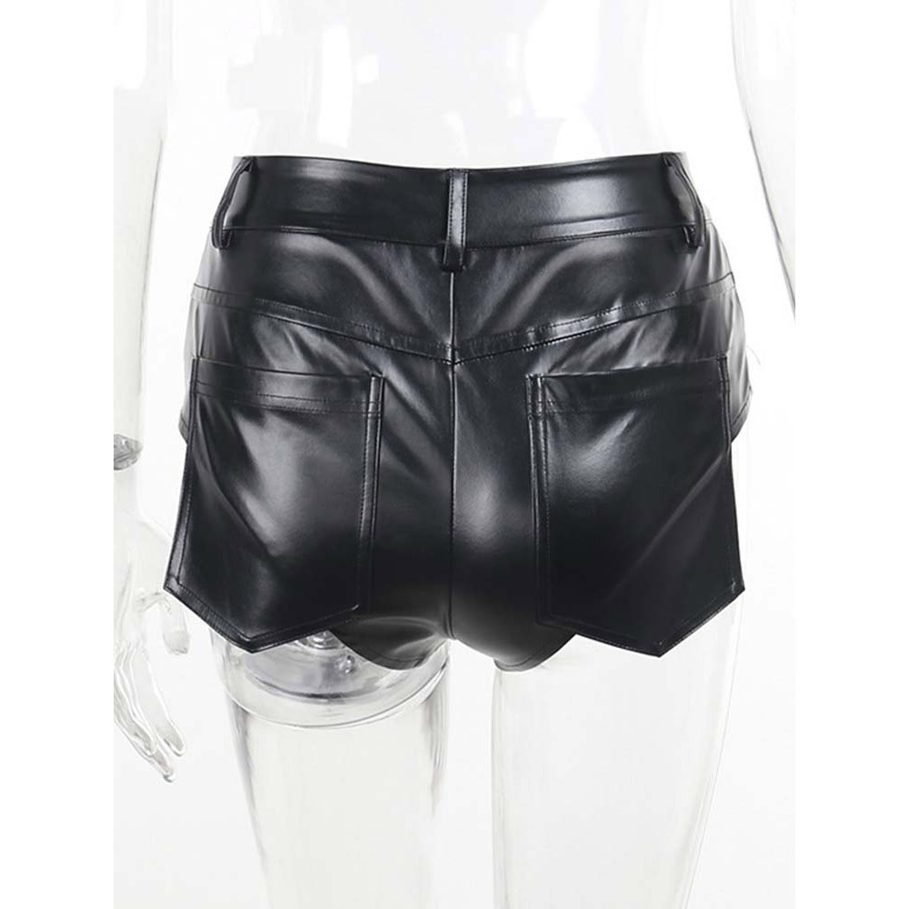 Sexy leather pants European style shorts for women