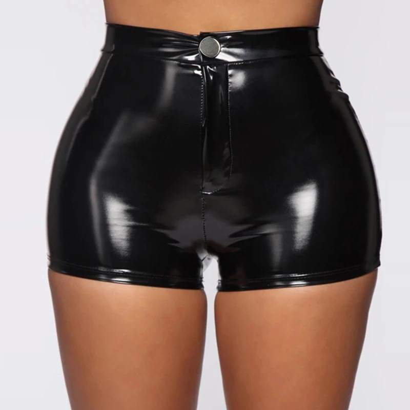 Sexy patent leather sexy shaping European style shorts