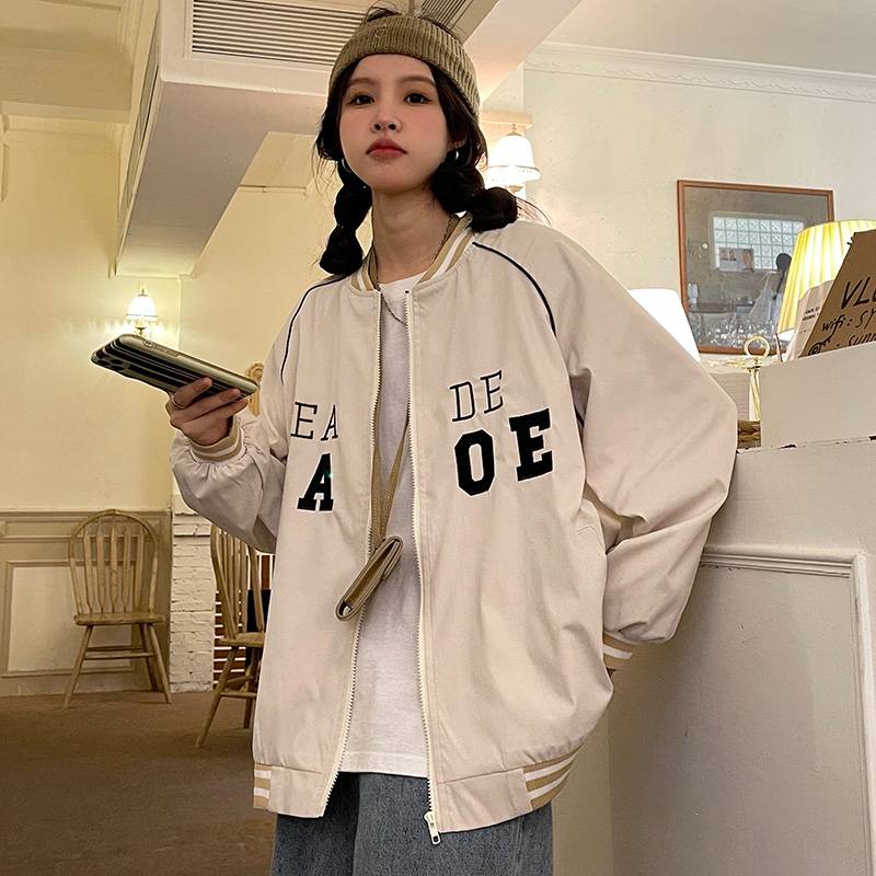 Retro student coat loose spring tops for women