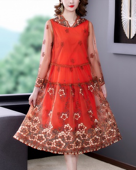 Cover belly embroidery slim autumn dress for women