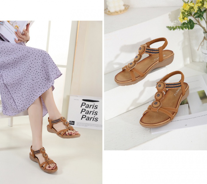 Elastic band Bohemian style Casual sandals for women