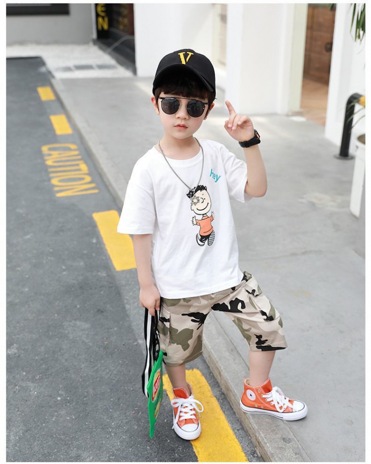 Baby Korean style tops boy summer shorts 2pcs set