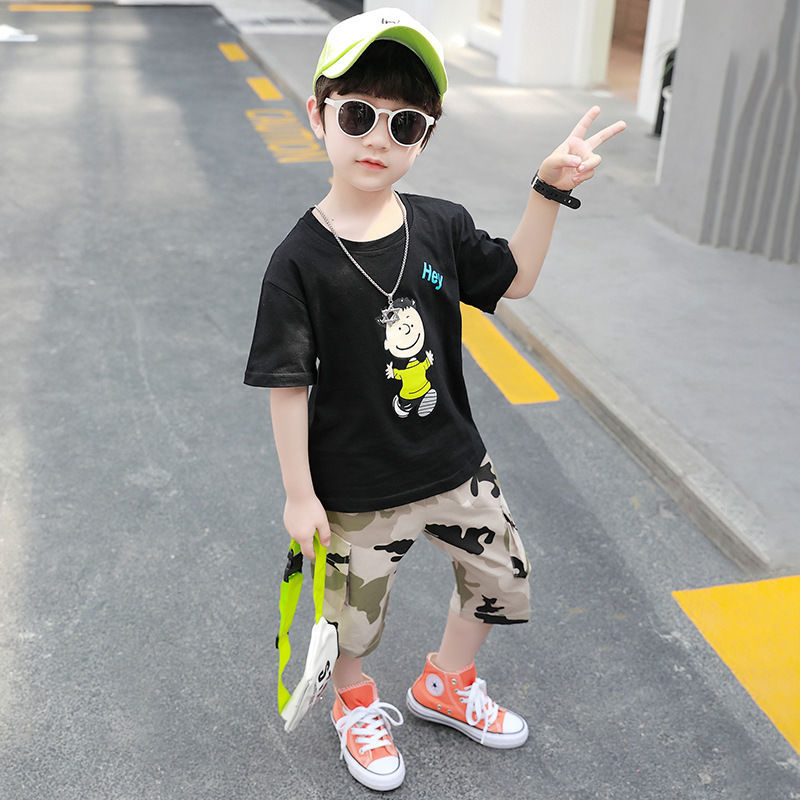 Baby Korean style tops boy summer shorts 2pcs set