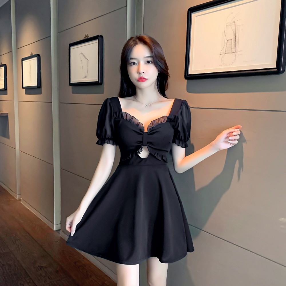 Korean style sweet stereoscopic splice dress for women