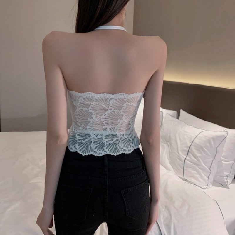 Hollow lace sexy vest sling short tops for women