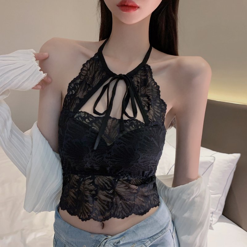 Hollow lace sexy vest sling short tops for women