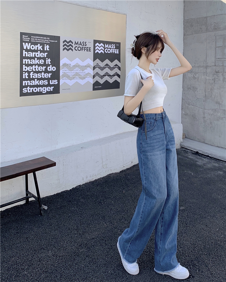 All-match embroidery long pants letters jeans