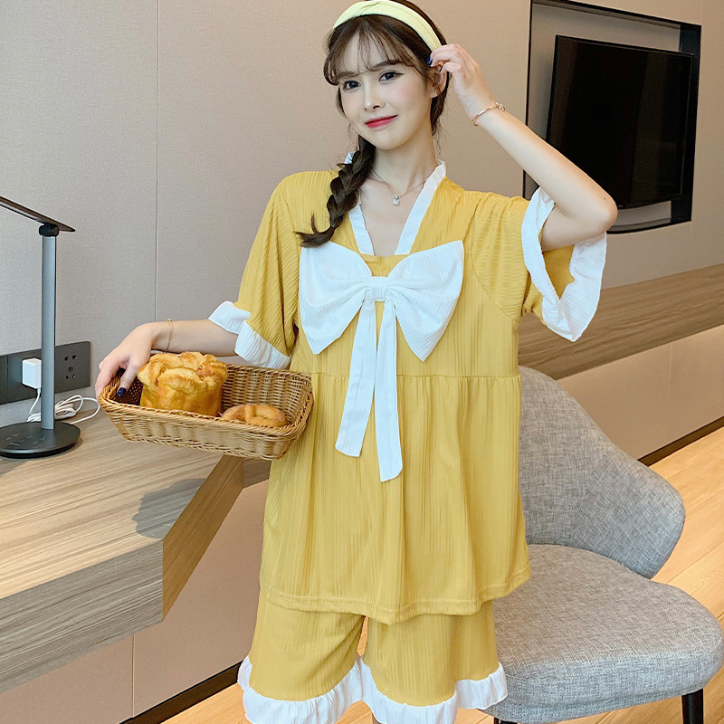 Milk silk homewear student pajamas 2pcs set for women