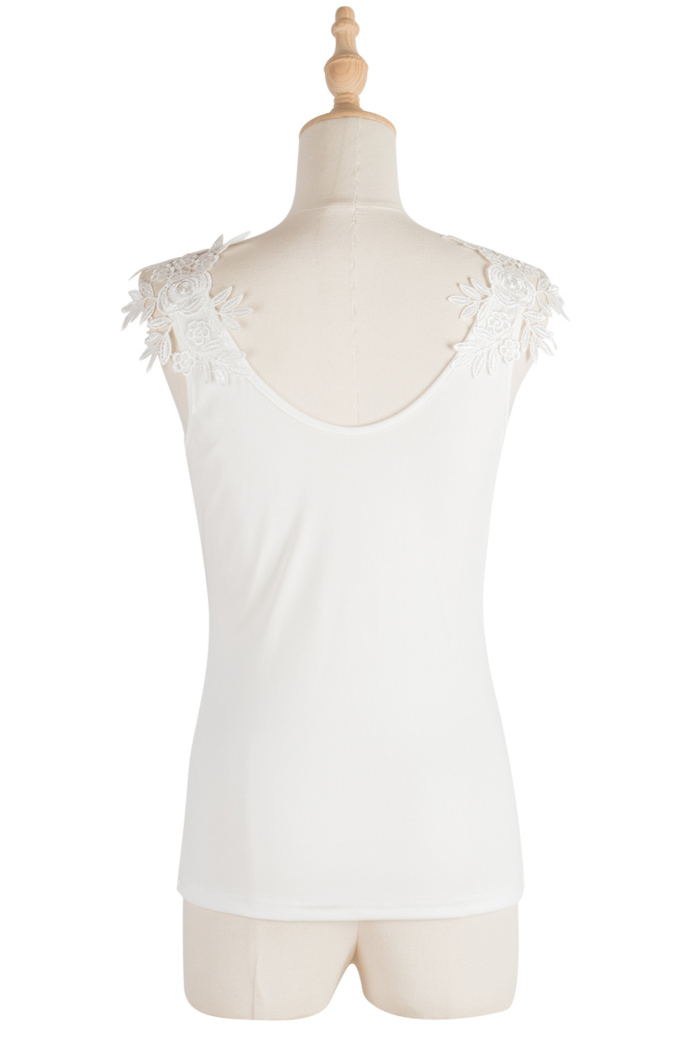 Spring white T-shirt round neck sleeveless tops