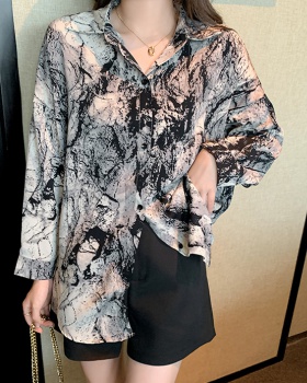 Korean style loose tops long sleeve shirt for women