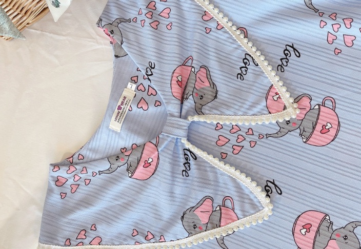 Sweet princess girl spring small elephants pajamas 2pcs set