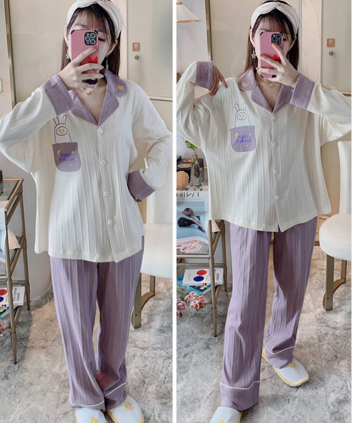 Korean style pajamas sweet cardigan 2pcs set for women