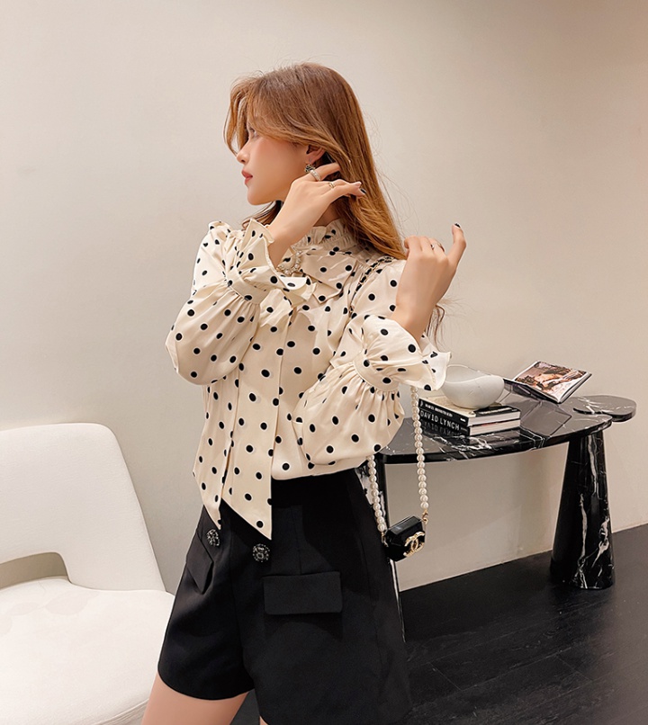 Ladies sweet bow temperament lovely shirt for women
