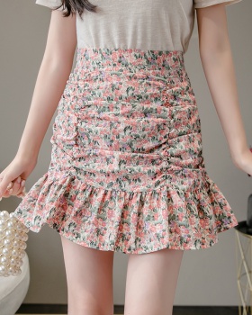 Polka dot floral short skirt fold colors skirt for women