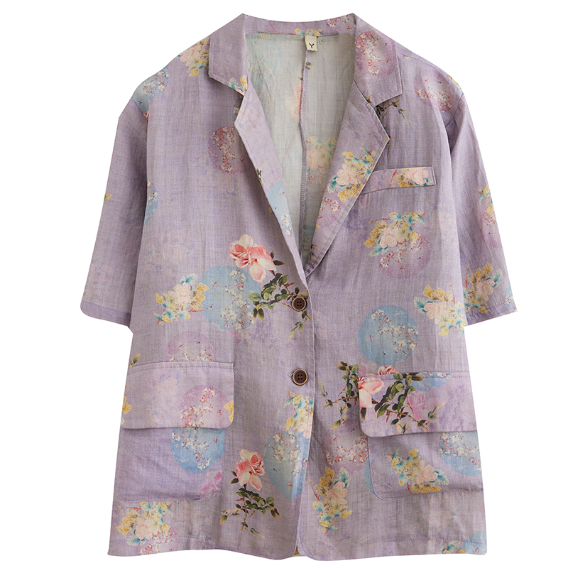 All-match fat coat cotton linen business suit