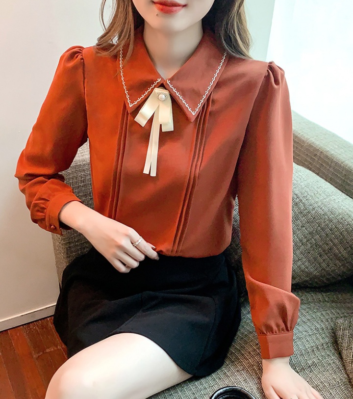 Western style unique tops chiffon shirt for women