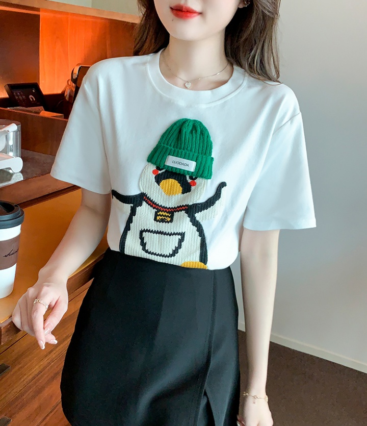 Pure cotton loose T-shirt short sleeve tops