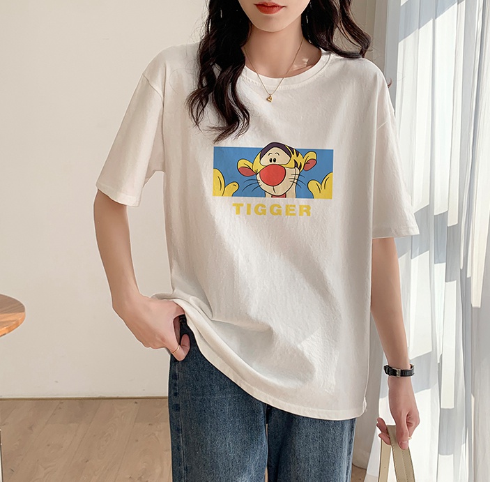 Korean style thin bottoming shirt cartoon T-shirt for women