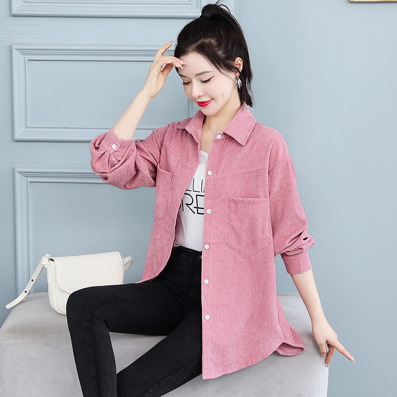 Light long sleeve shirt Korean style spring tops