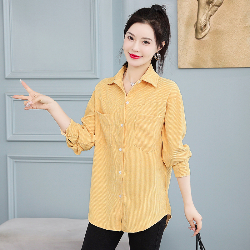 Light long sleeve shirt Korean style spring tops