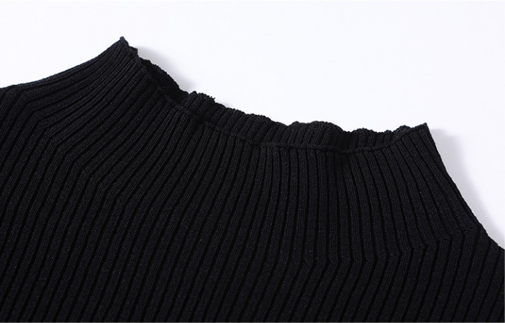 Knitted black small shirt gauze skirt 2pcs set