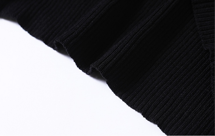 Knitted black small shirt gauze skirt 2pcs set