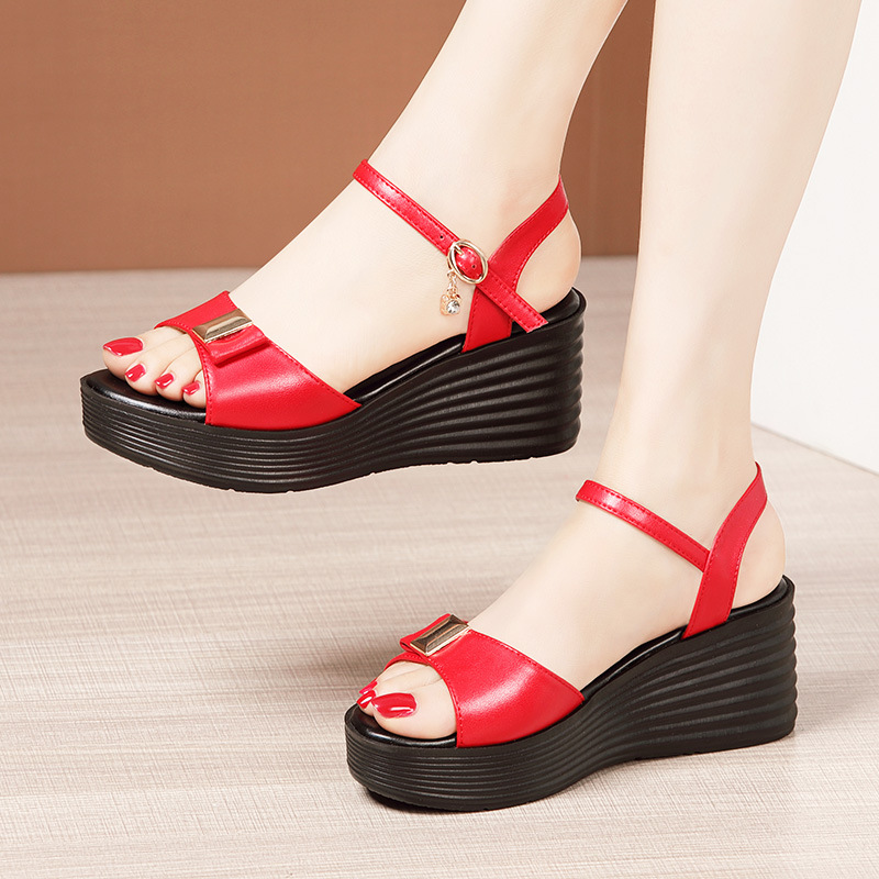 High-heeled all-match fish mouth slipsole sandals for women