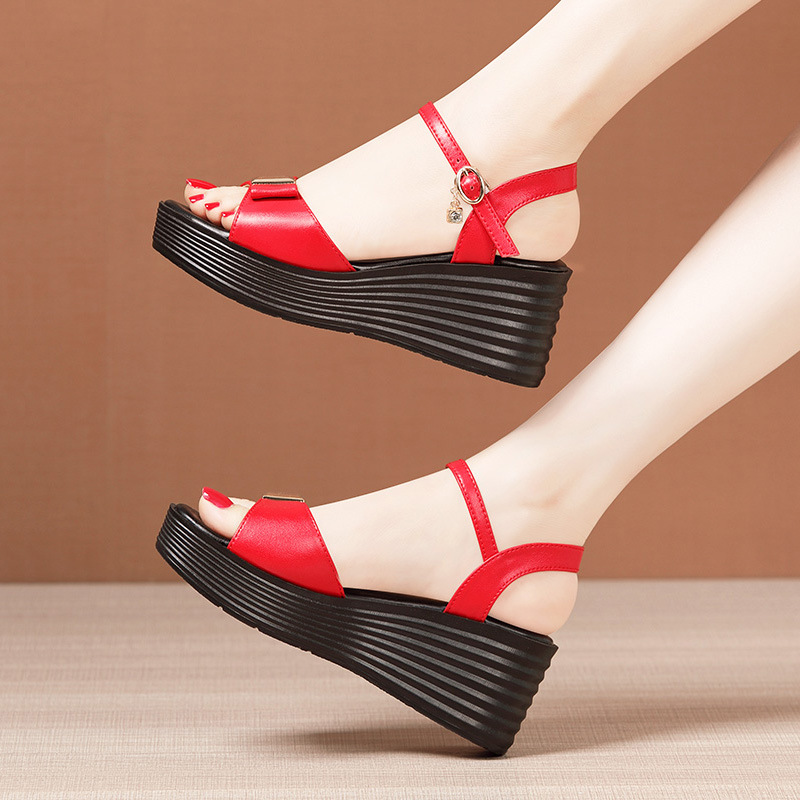 High-heeled all-match fish mouth slipsole sandals for women