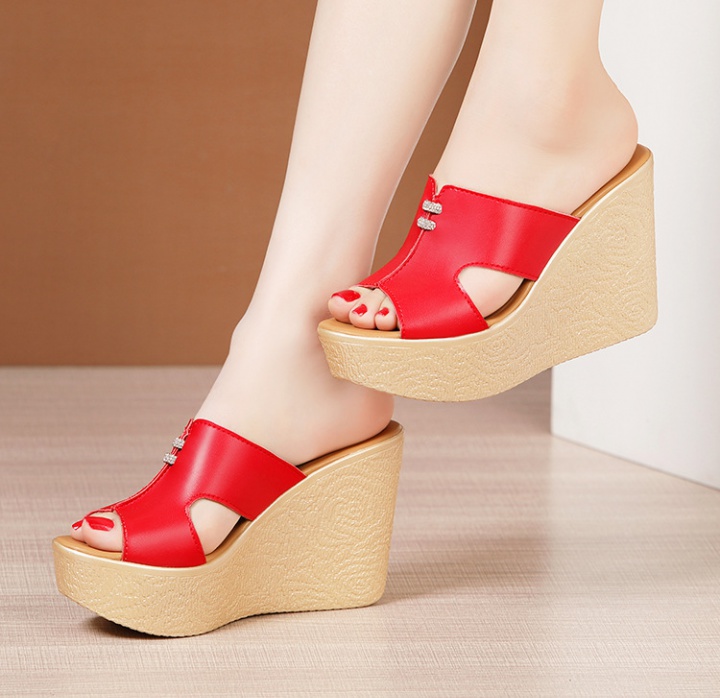 High-heeled fashion all-match slipsole trifle slippers for women