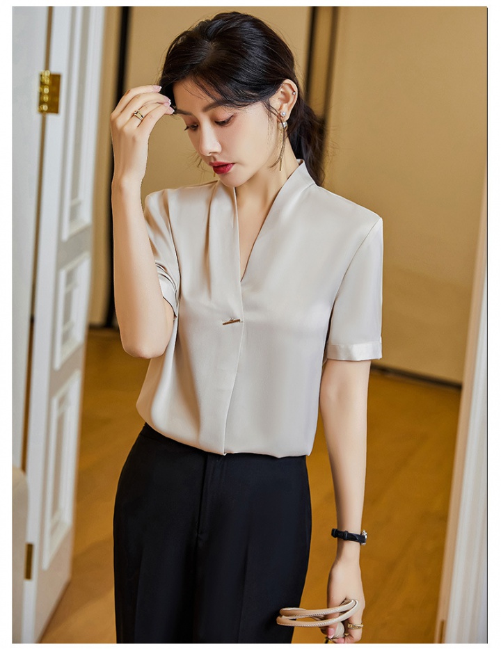 V-neck chiffon tops spring and summer shirt for women