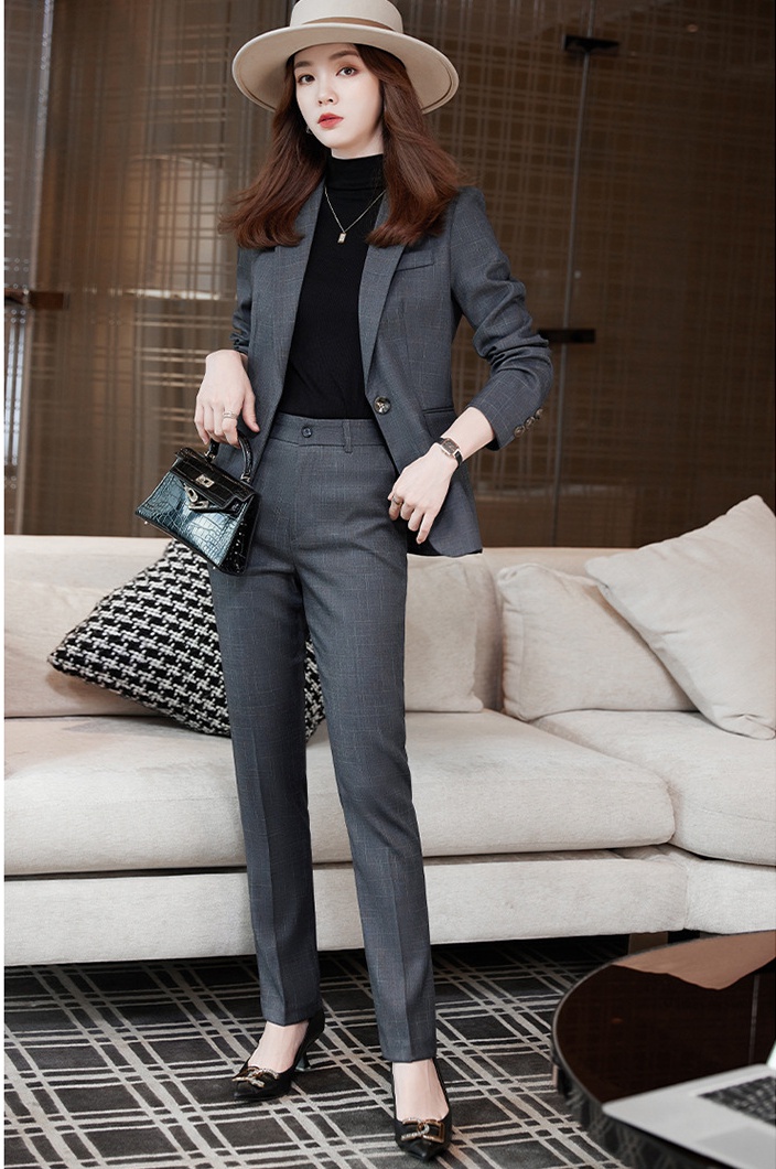 Casual long pants business suit 2pcs set for women