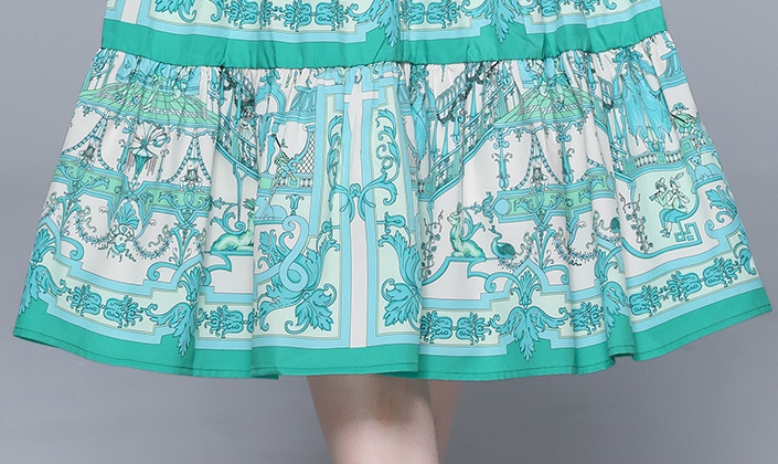Printing winter big skirt slim fashion dress
