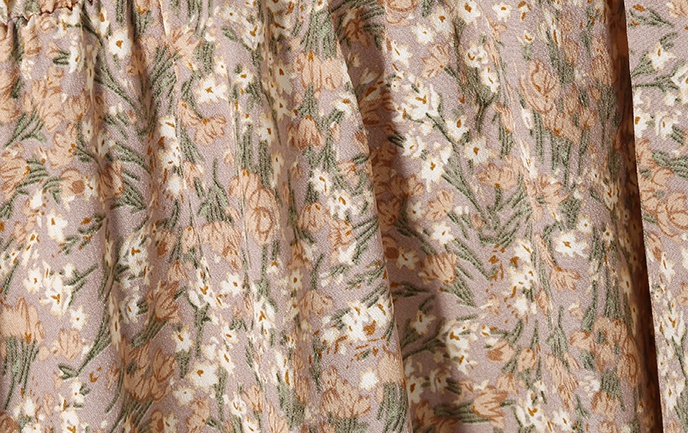 Slim long sleeve waistcoat floral dress 2pcs set