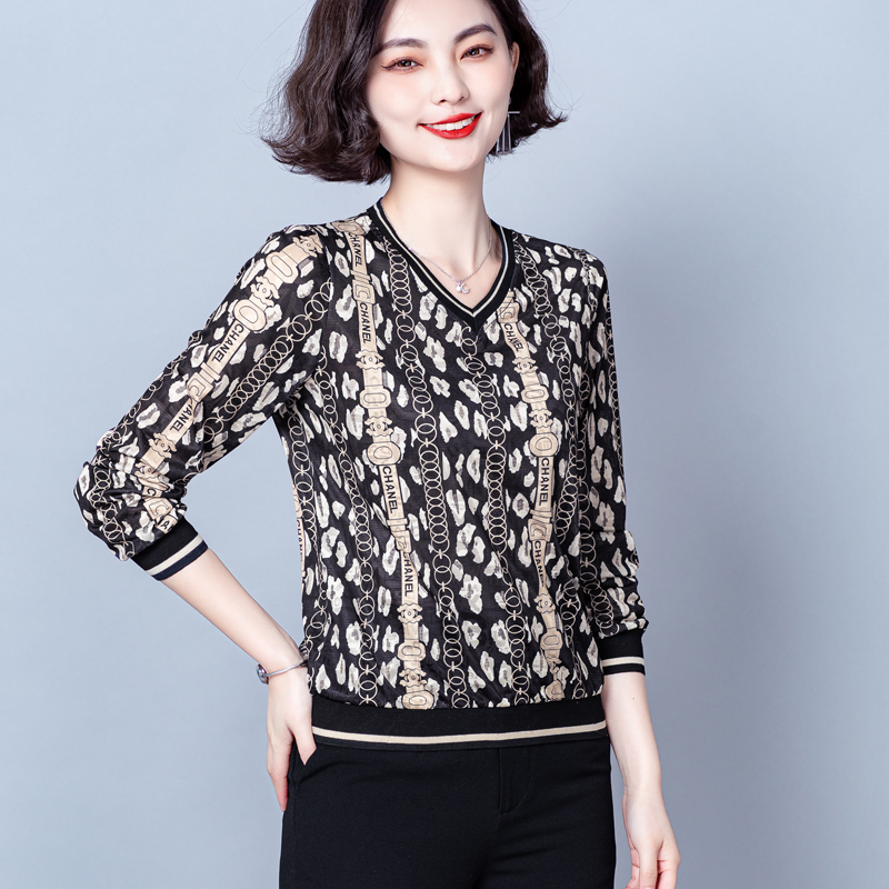Spring temperament T-shirt Western style long sleeve tops