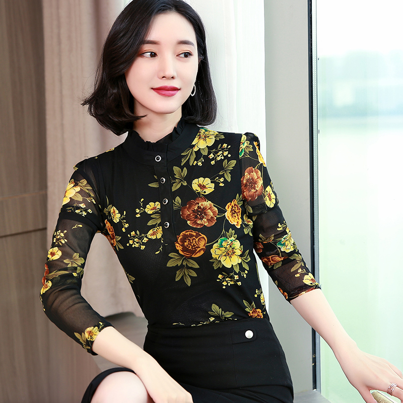 Korean style tops spring bottoming shirt