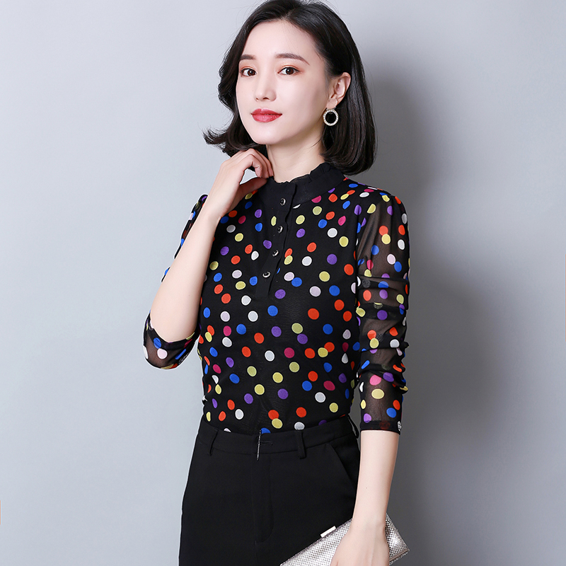 Long sleeve tops Korean style bottoming shirt for women
