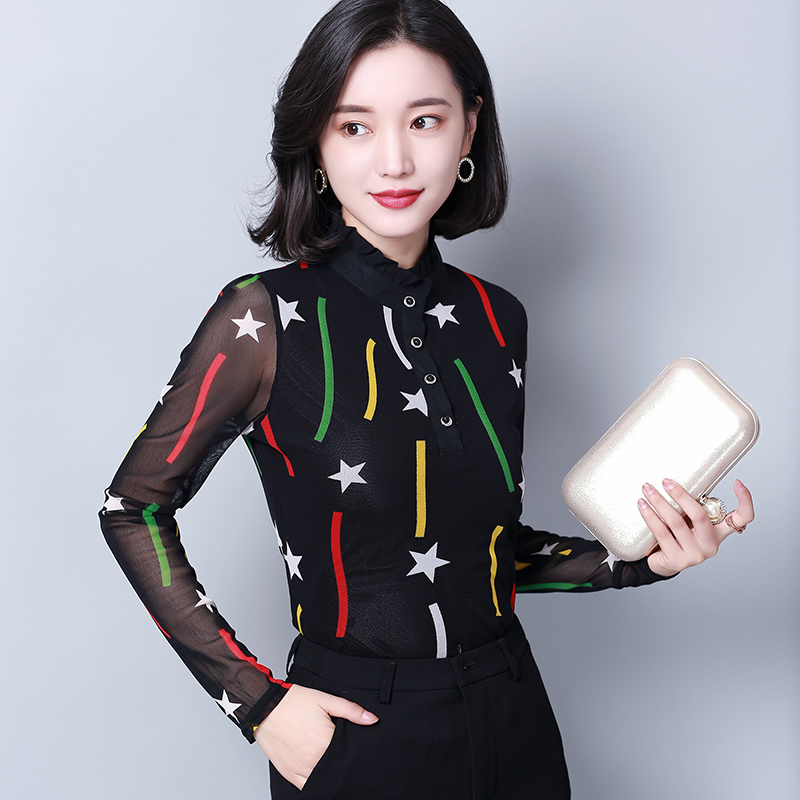 Half high collar spring bottoming shirt Korean style tops