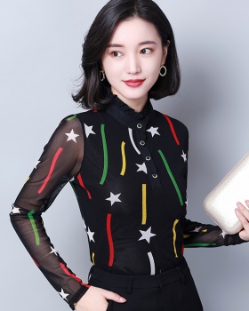 Half high collar spring bottoming shirt Korean style tops