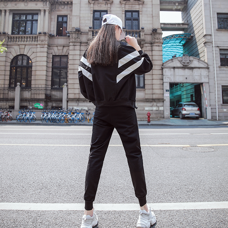 Casual Korean style long sleeve hoodie a set for women