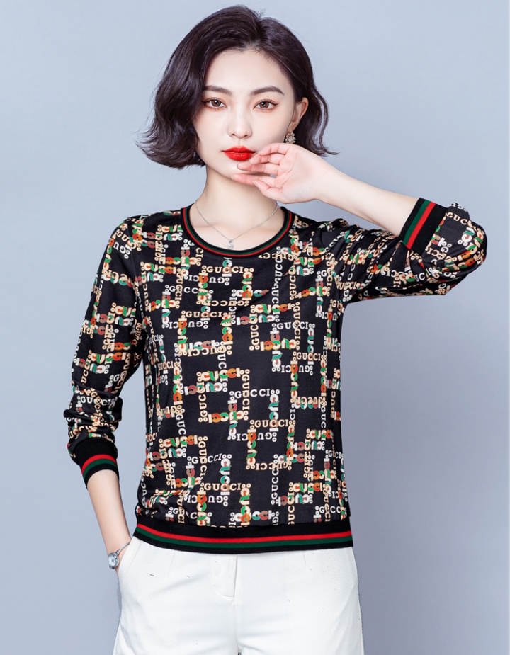 Long sleeve tops Western style T-shirt for women
