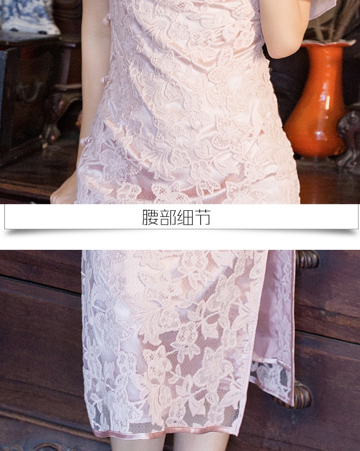Chinese style retro cheongsam long light dress