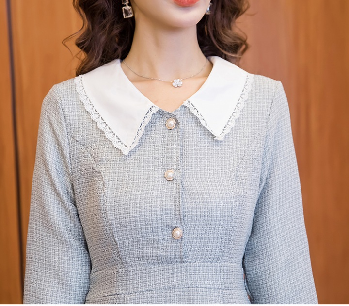 Doll collar long sleeve temperament dress for women