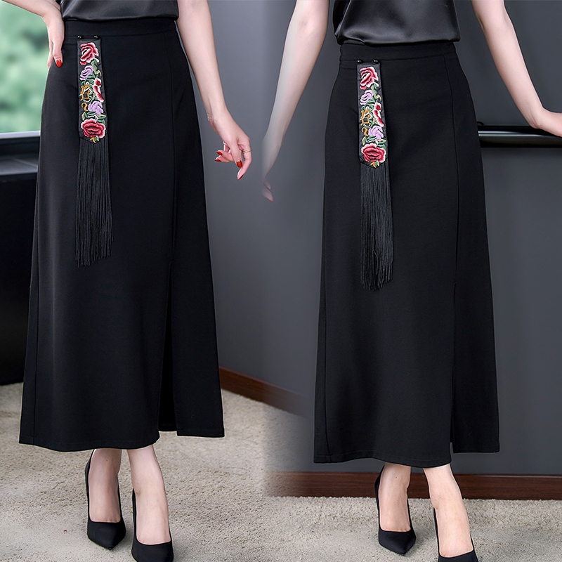 Tassels all-match loose national style large yard skirt