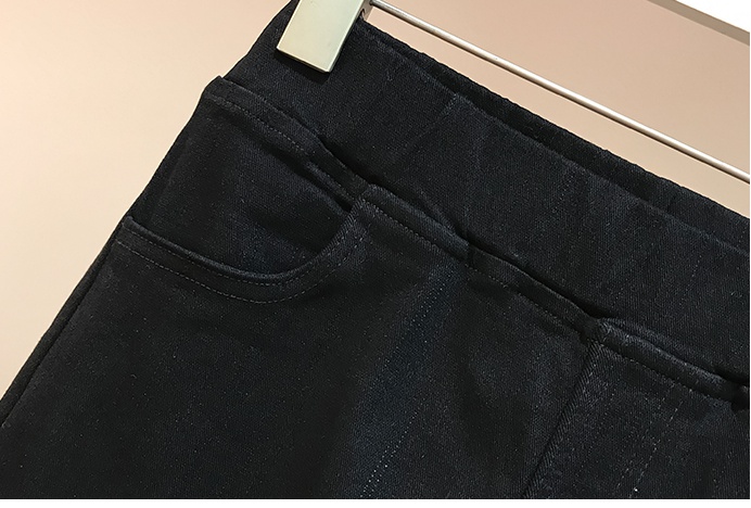 Pseudo-two large yard long pants slim shirt a set for women