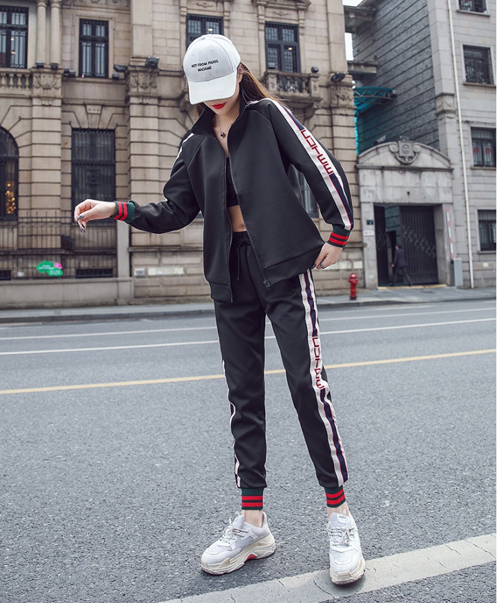 Loose Casual fashion sports hoodie 2pcs set for women