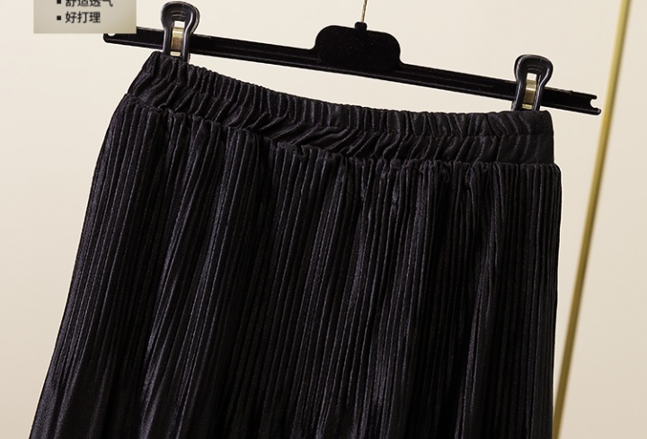 Casual pleated long skirt spring slim skirt for women