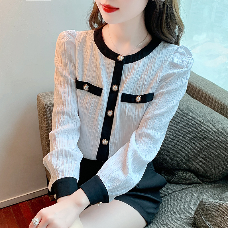 Korean style chiffon shirt autumn tops for women