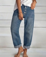 Loose all-match European style autumn jeans for women